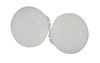 Poignée double ROND D.50 porcelaine blanc/nickelé brillant