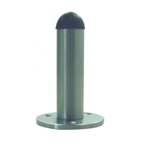Butée de plinthe tube 63 mm sur platine Aluminium Nickelé Satiné